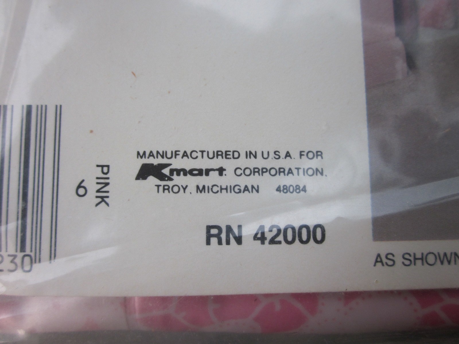 Vintage NOS Cameo Rose Vinyl Window Curtain ONLY New In Package 68″ x 54″ Pink