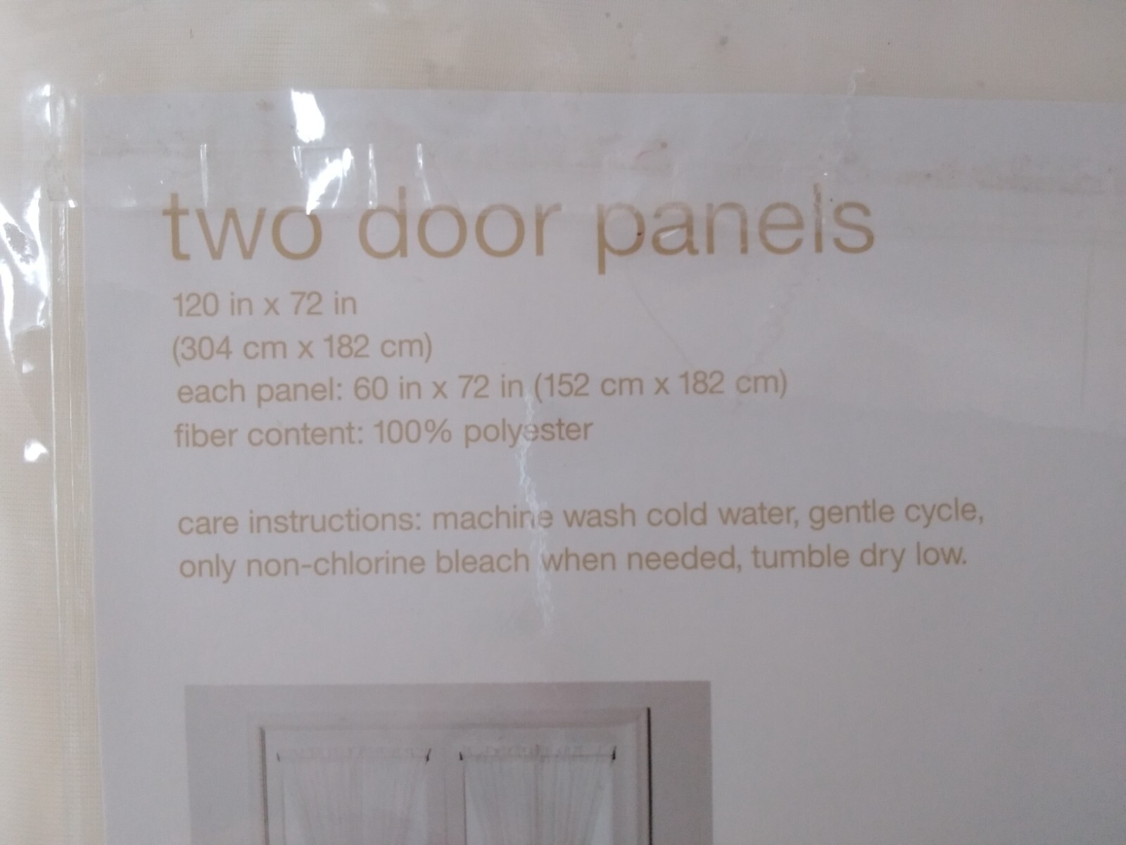 Room Essentials Two Door Panels 120″ x 72″ New