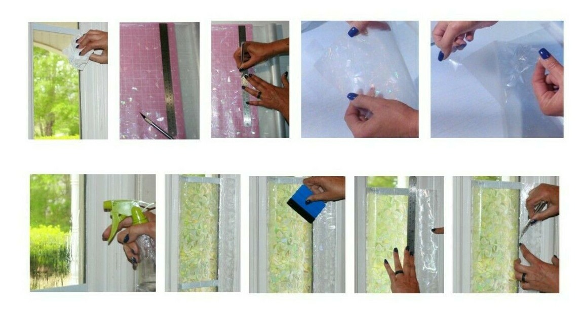 Decorative Rainbow Window Privacy Film. Anti-UV Static Cling. Self Adhesive