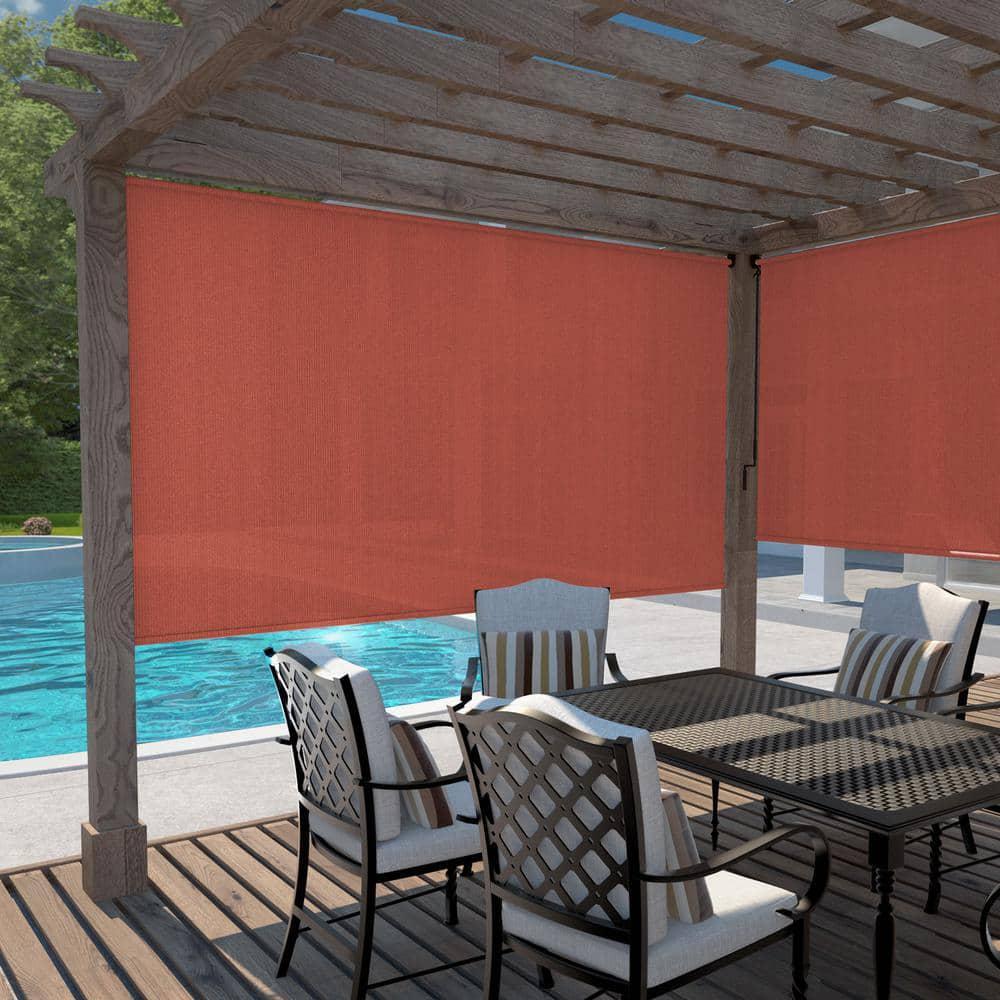 Coolaroo Exterior Roller Shade Terracotta Fade Resistant 96 in. W x 72 in. L
