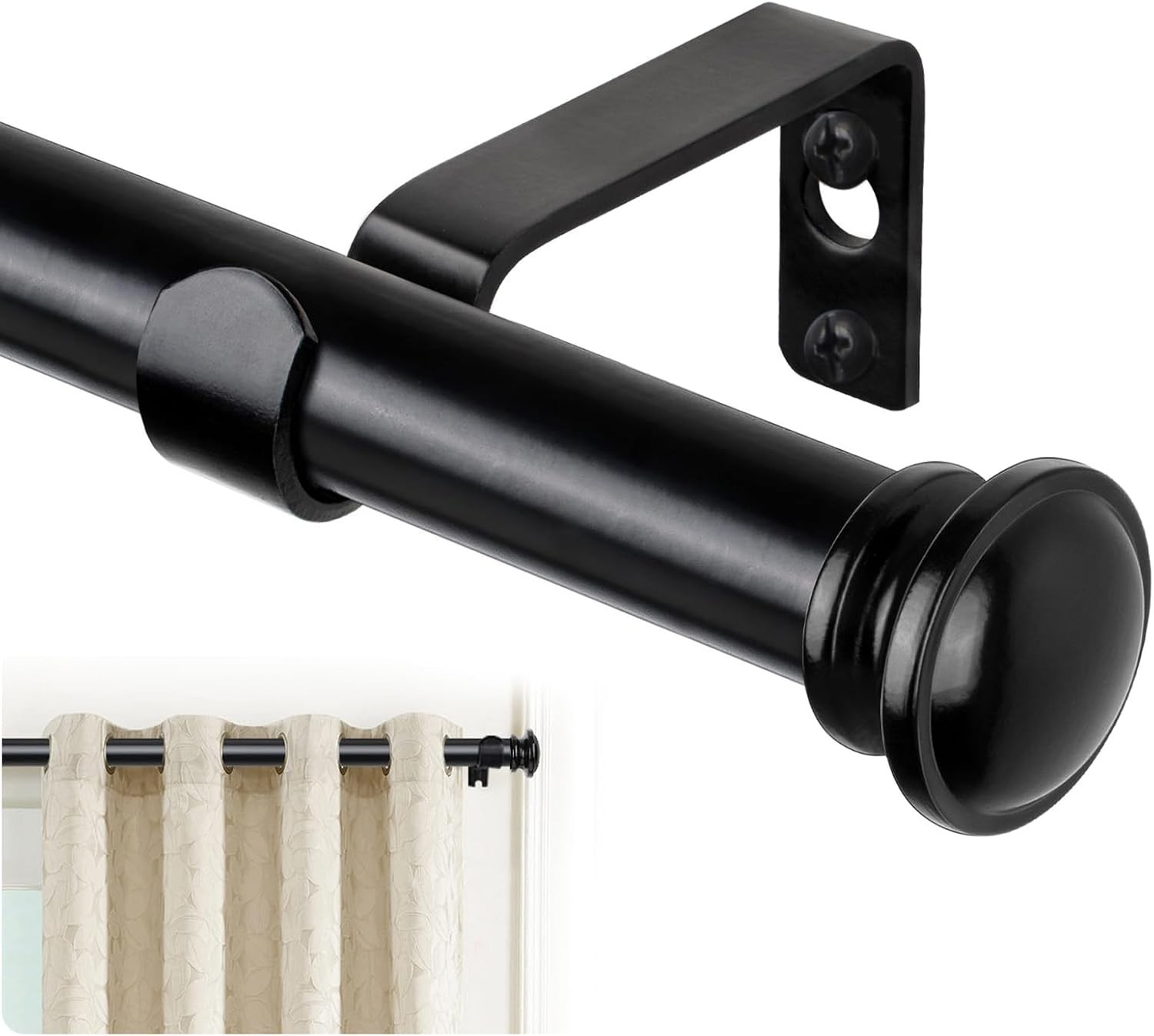 Curtain Rod 32 to 58 Inch(2.6-4.8ft), Telescoping Splicing 3/4 Drapery Rods