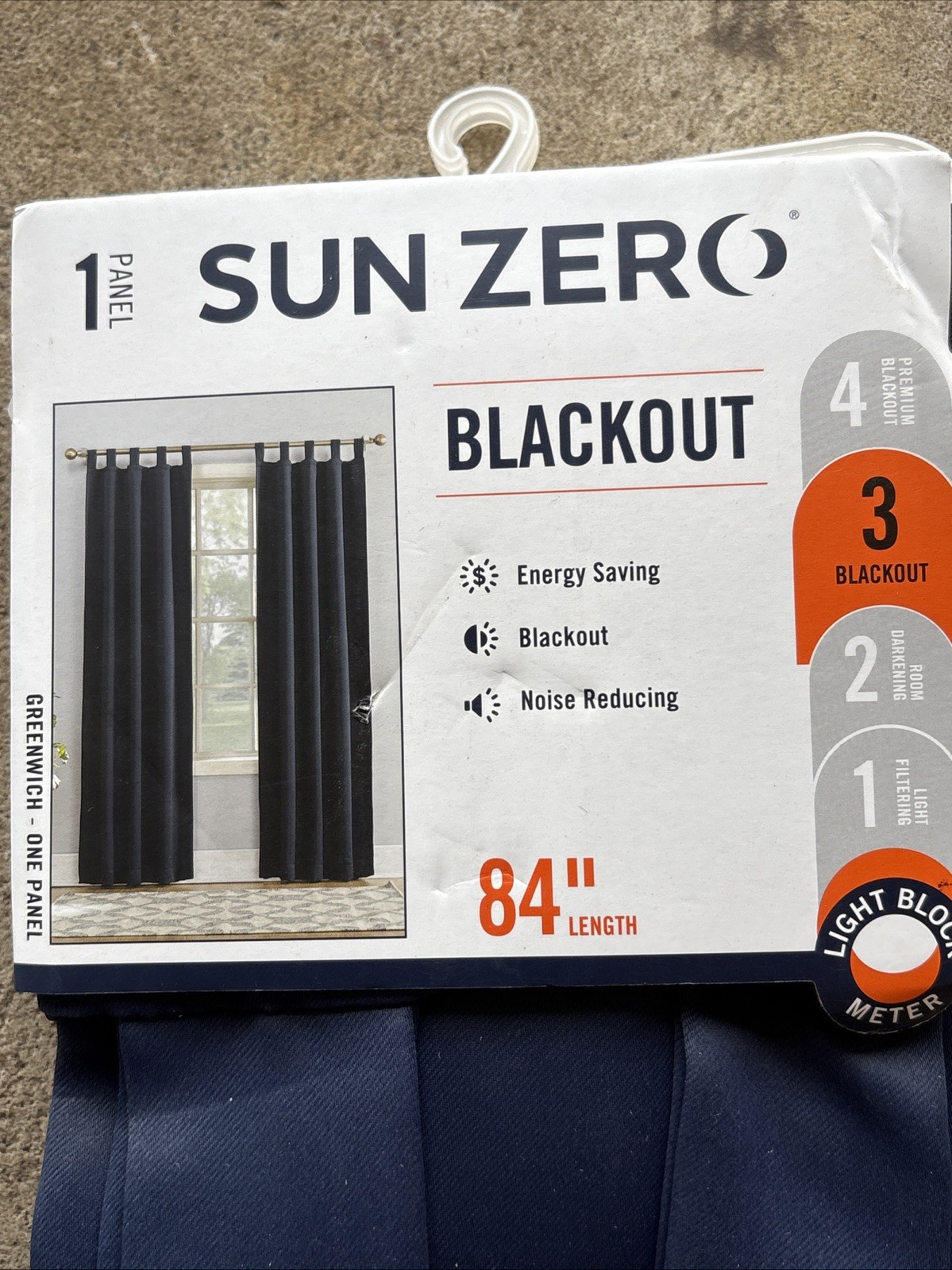 SUN ZERO BLACKOUT Window Panel 40”W x 84”L Navy