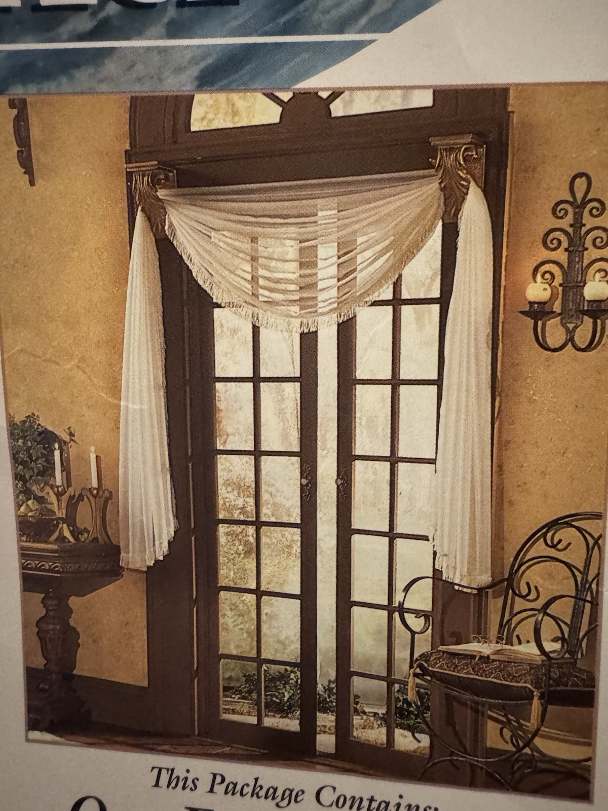 Fringed 60” W X 144” L Window Scarf WHITE Curtains Drapery Sheers Affordable