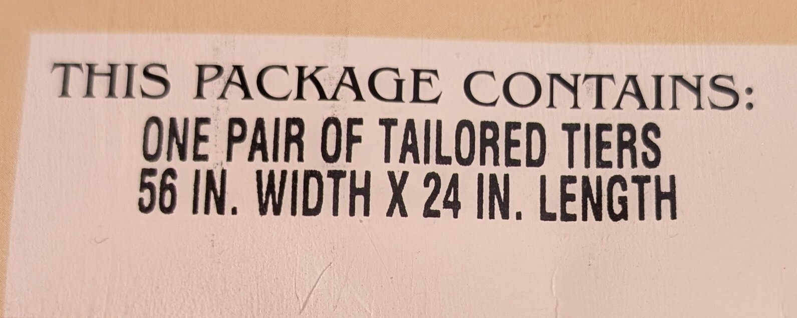 New Stacey Tailored Tiers (1) Pair 56″ Wide X 24″ In Length #504 White