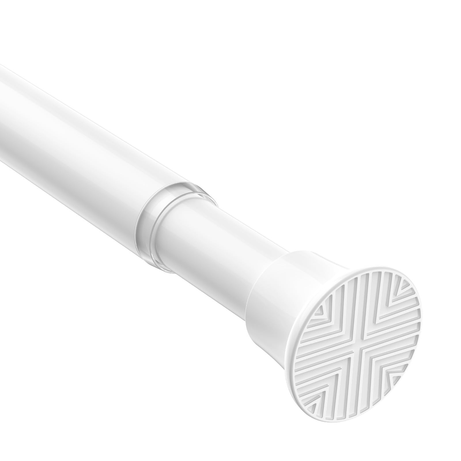 Adjustable Spring Tension Curtain Rod 31-76 Inch – No Drill, White, 7/8″ Diamete