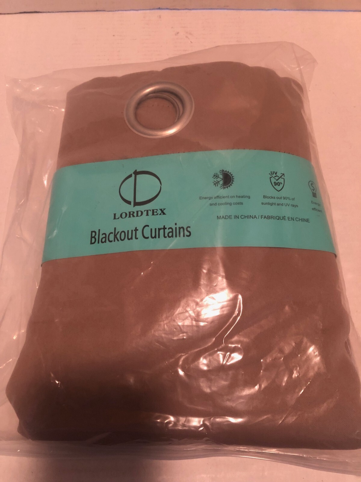 Lordtex Blackout Curtains 42″ x 63″ in Khaki. New Sealed Package