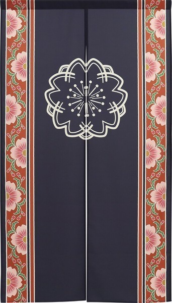 Japan Traditional Noren Curtain – Kamon Design Winter Decor Gift Navy