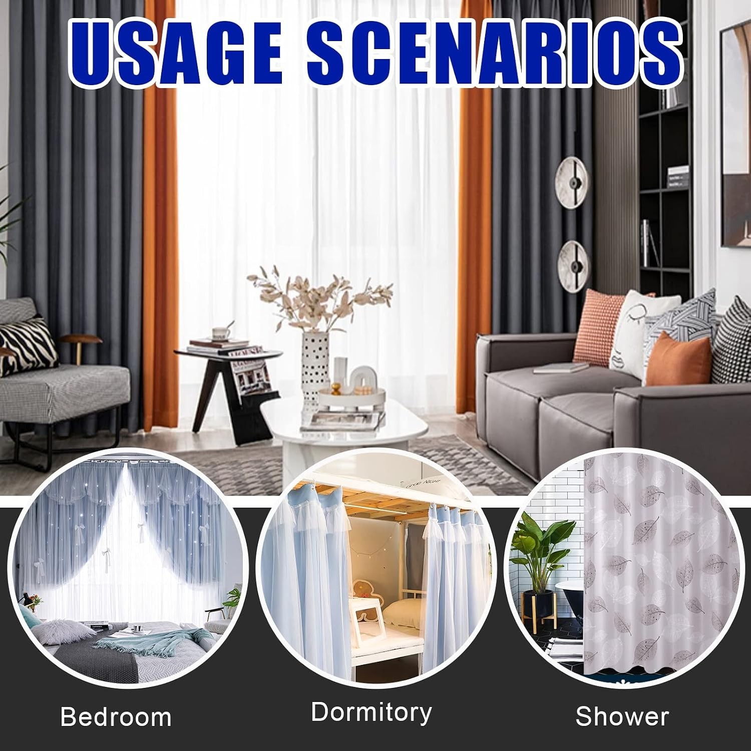 155Pcs 5M/16.4ft White Bendable Curved Ceiling Curtain Track Set, Includes 40…