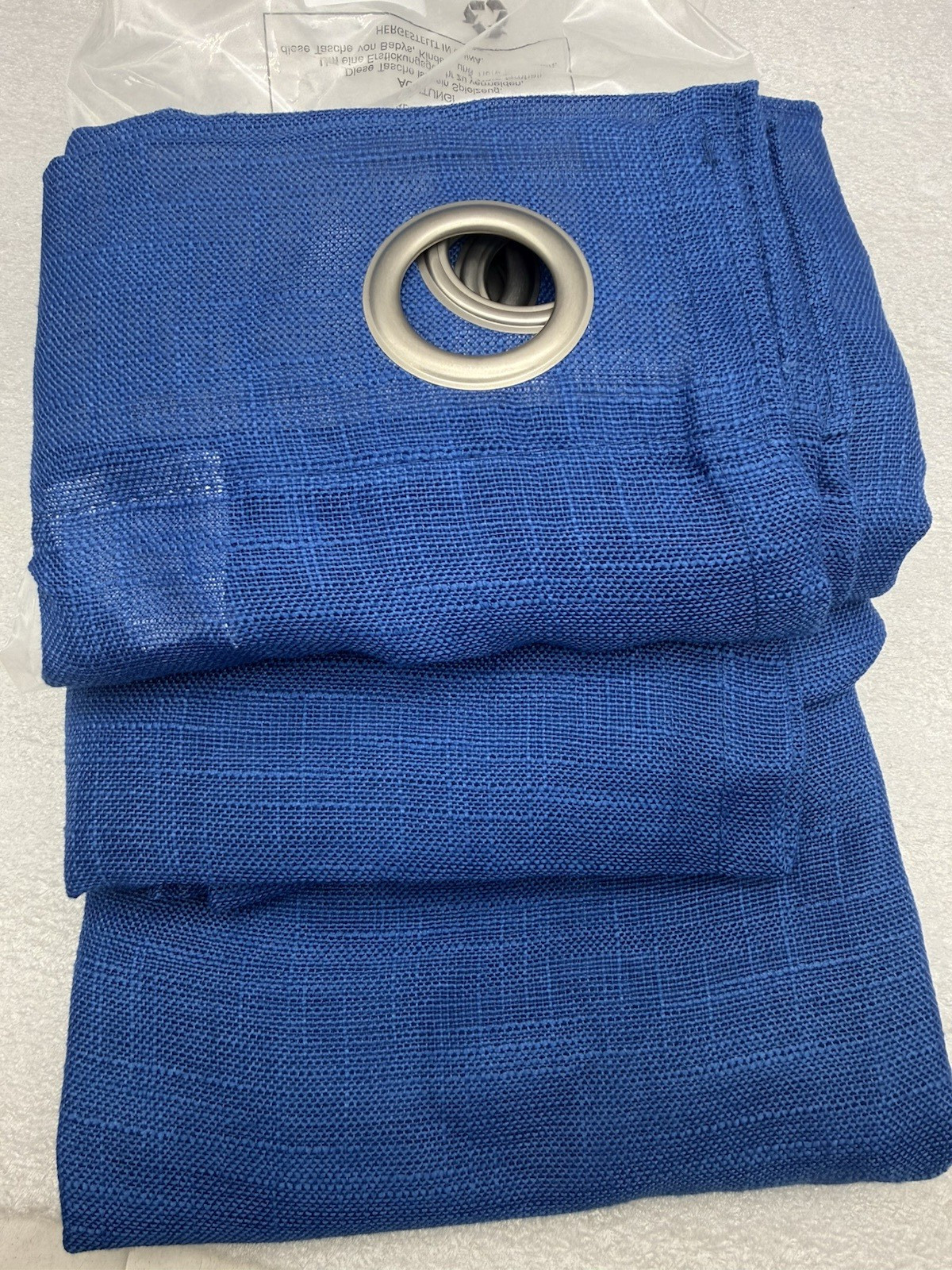 Linen Curtains 63 Inch Length 2 Panels for Living Room – Semi Sheer Drapes BLUE