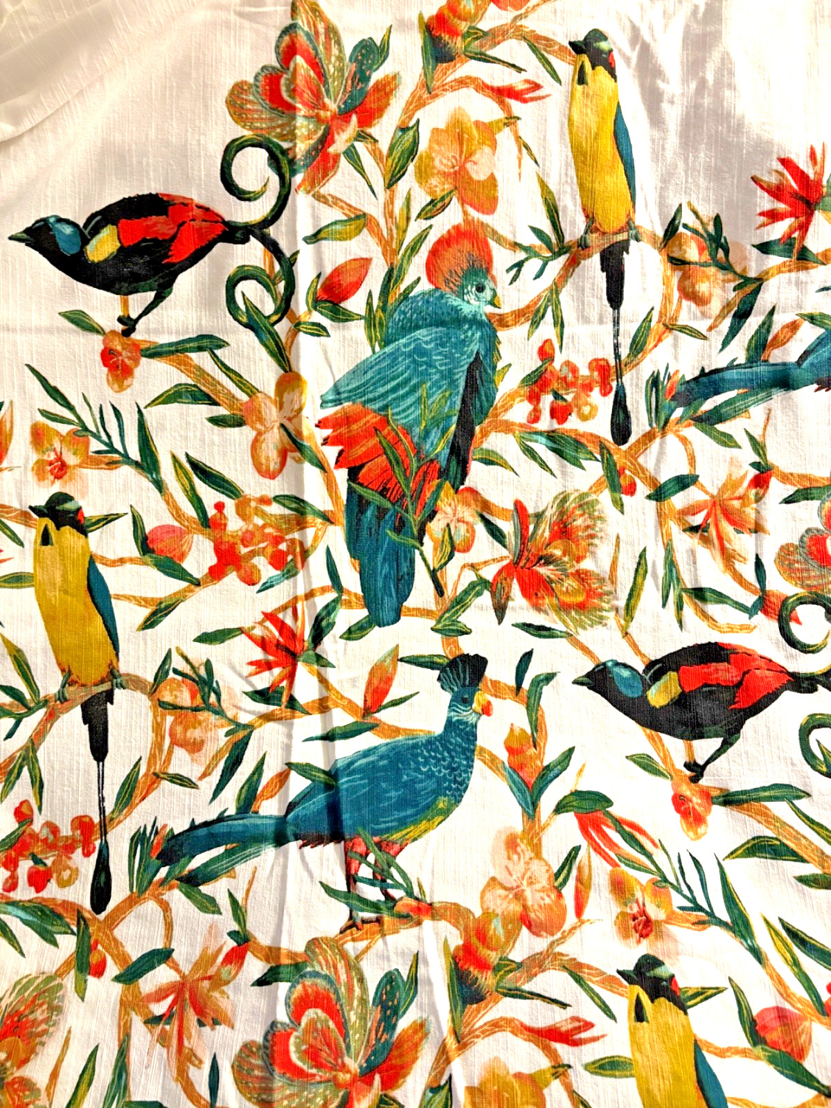 Target Opal House Floral Tropical Birds Cotton Shower Curtain 68″x 72″