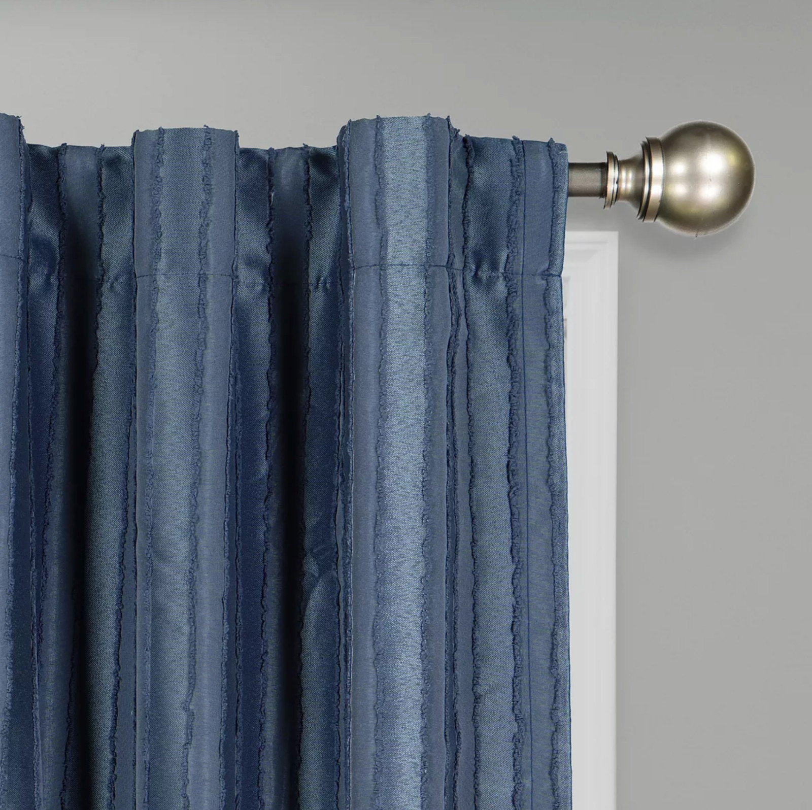 Vue Elements Vaughan Back Tab Semi Sheer Curtain Panels 42″ x 95″ Navy 2 Panels