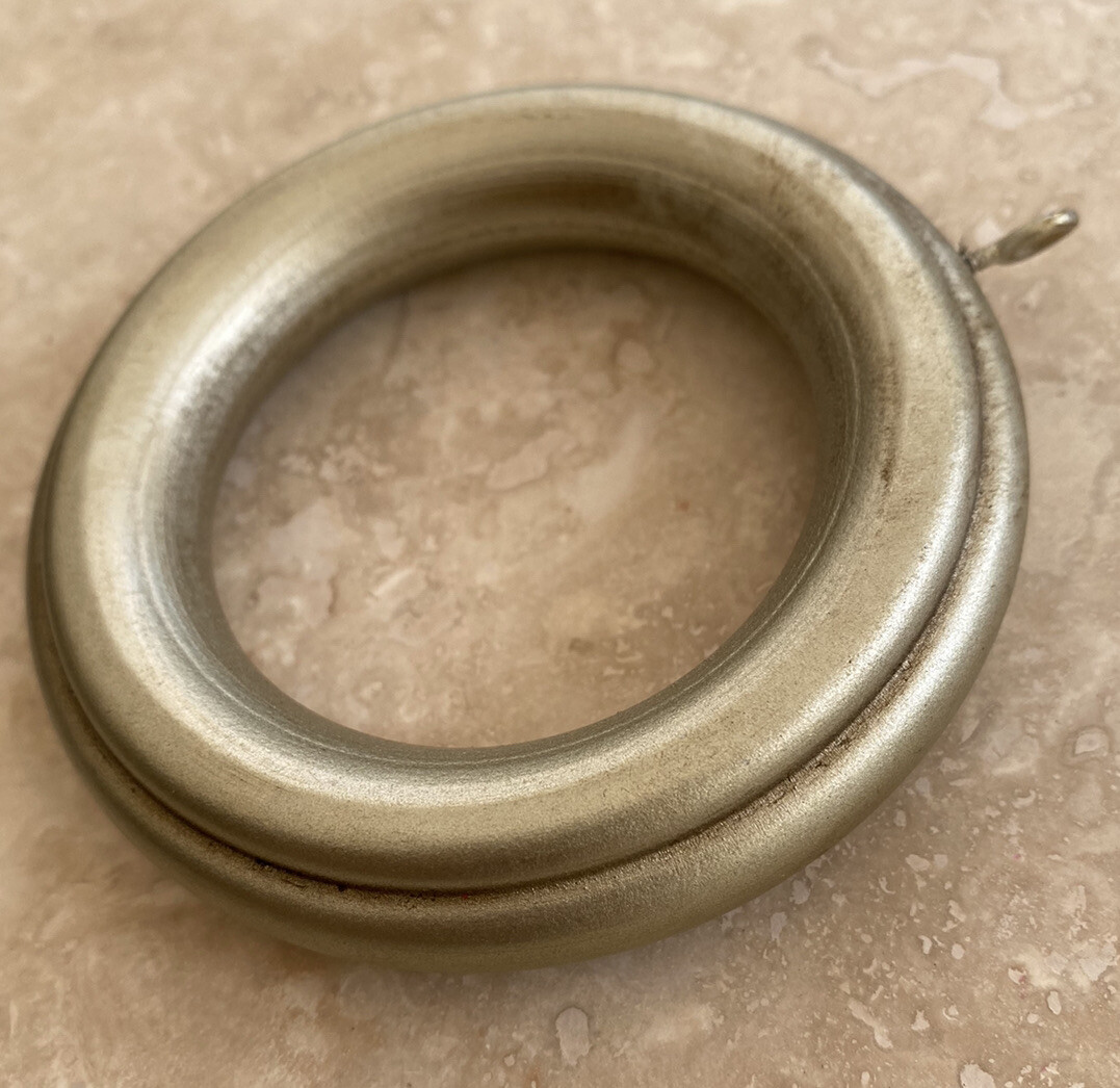 PACK OF TEN : Rings For 2” Wood Pole for Window Drapes – Silver