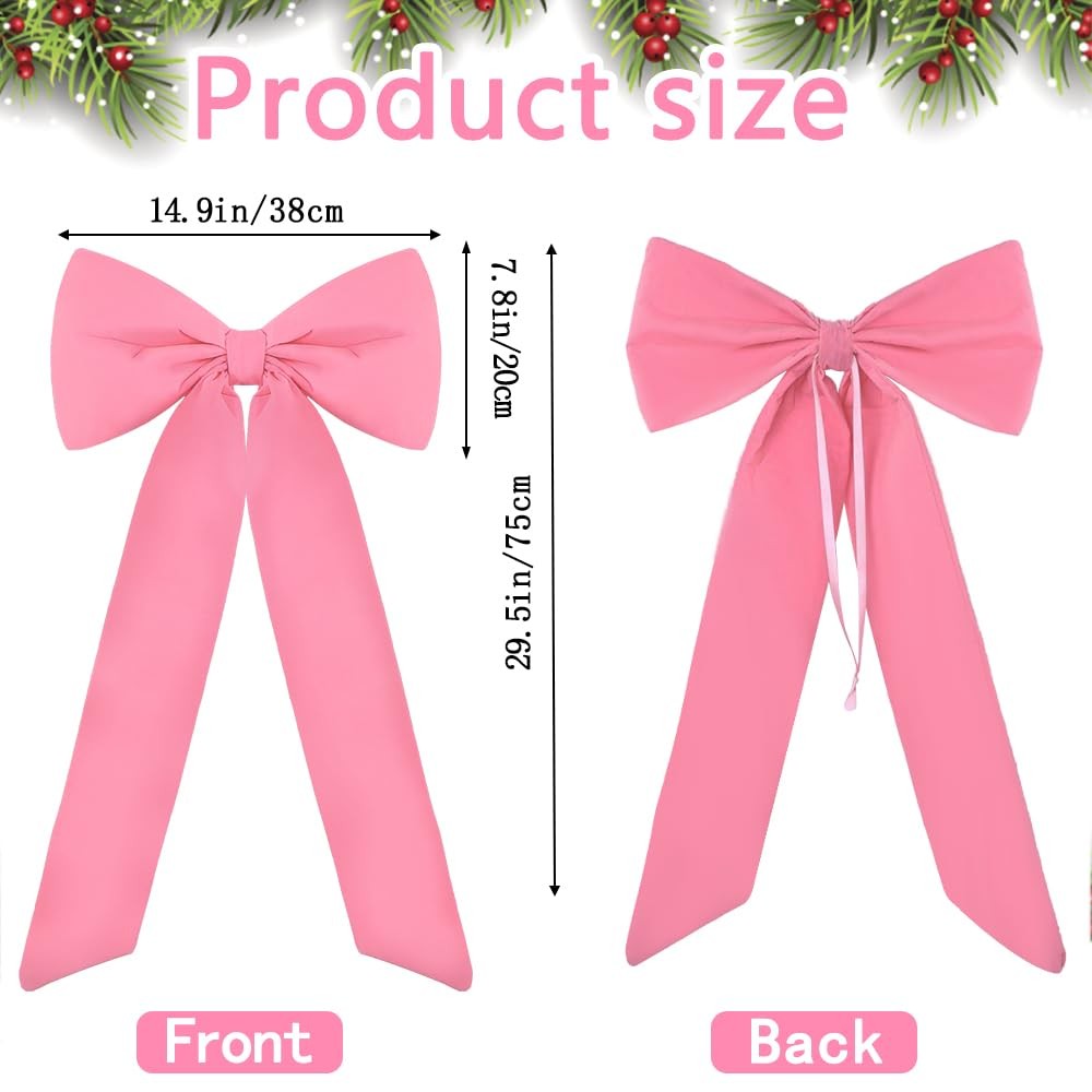 Celltestria Large Christmas Bow Ornament 15×30 Inch Velvet Giant Wreath Bows …