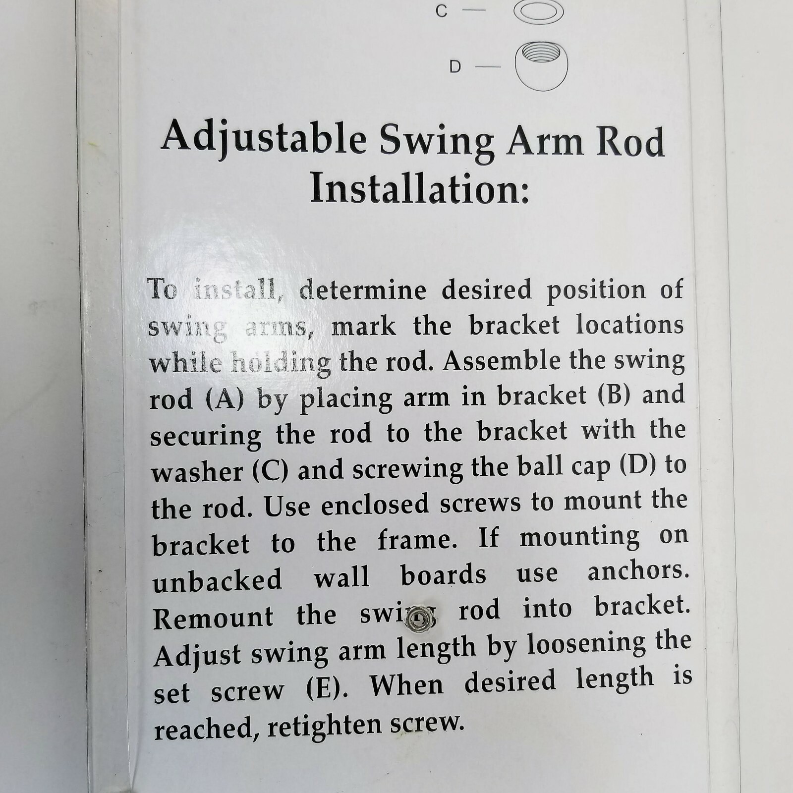 FINISHING TOUCH Adjustable Swing Arm Rod – Adjusts From 14″ – 24″ CREAM color
