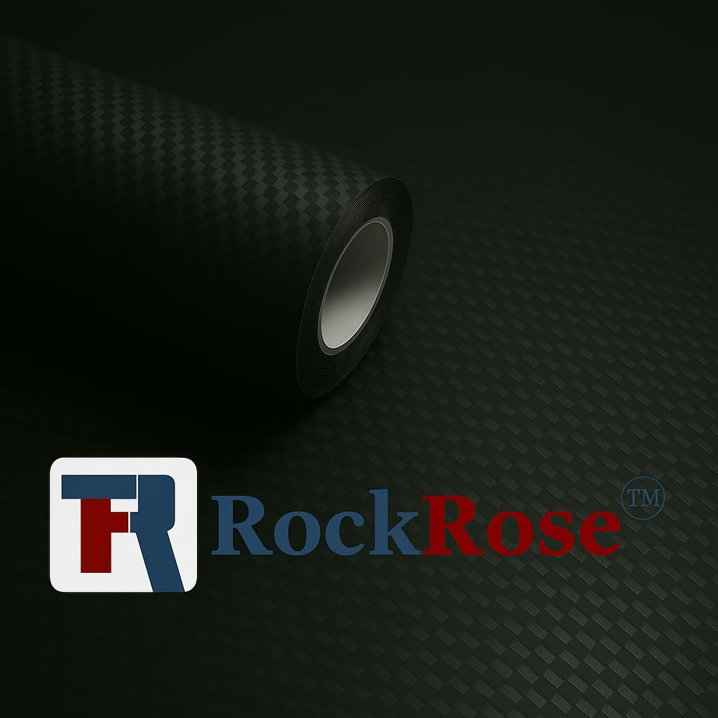 Rockrose 3D Matte 3D Black Carbon Fiber Vinyl Wrap Anti-Wrinkle Air Release
