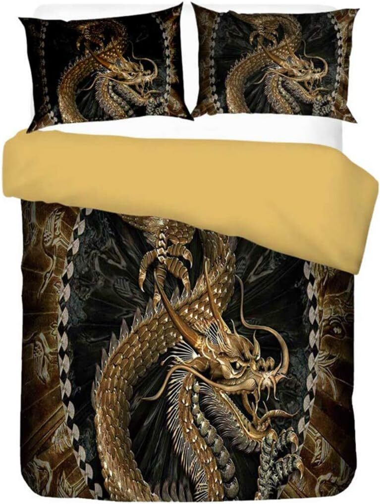 3D Bedding Set Chinese Dragon Print Duvet Cover US full, Greeen