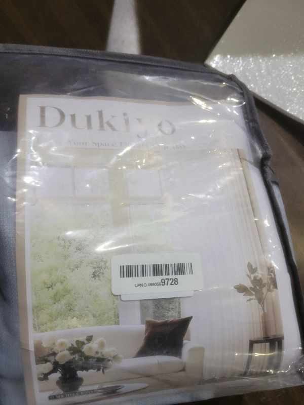 DUKIYO Light Blue Living Room Curtains 2 Panels Set Flax Linen 52×63