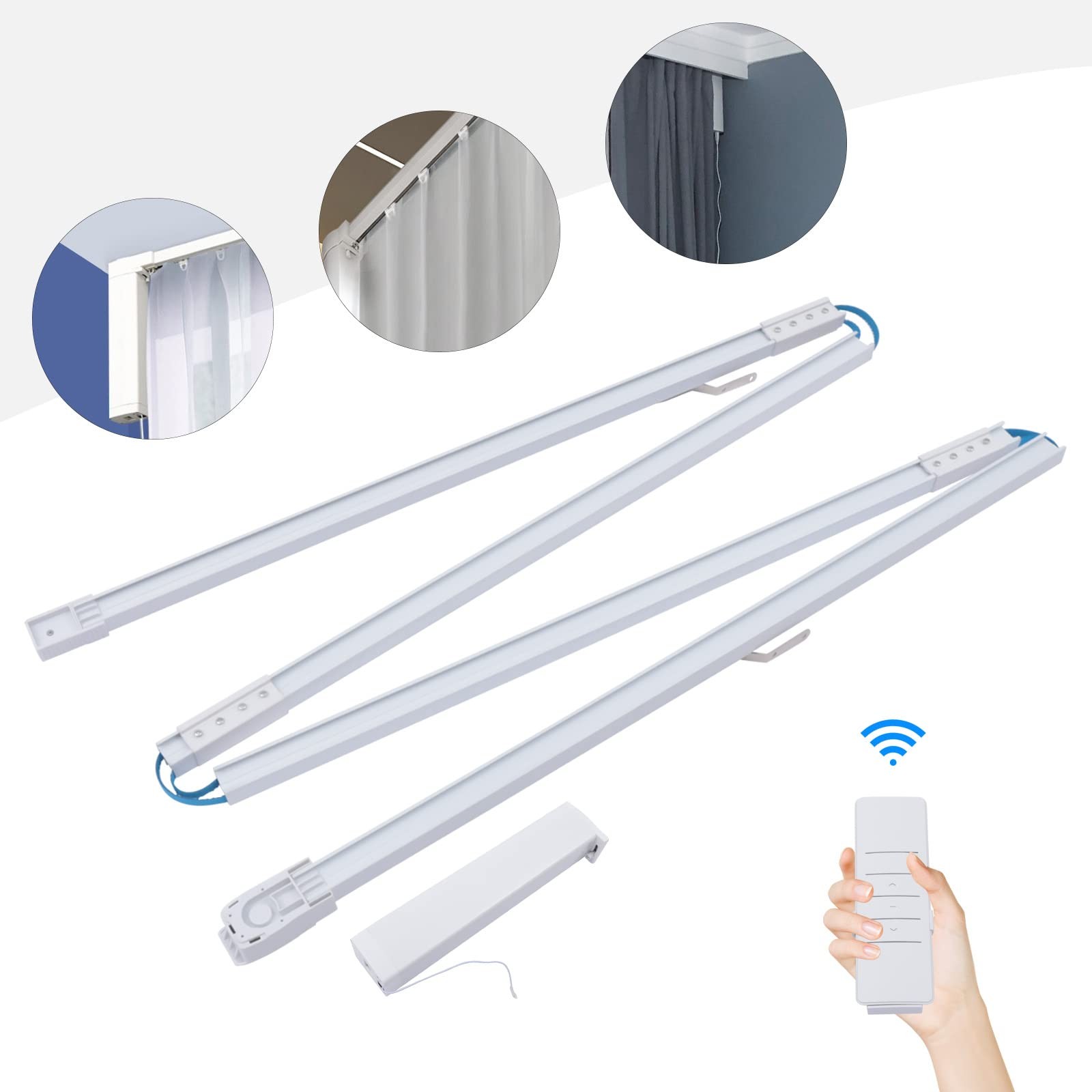 Smart Curtains System 13ft Electric Track Remote Control Automatic