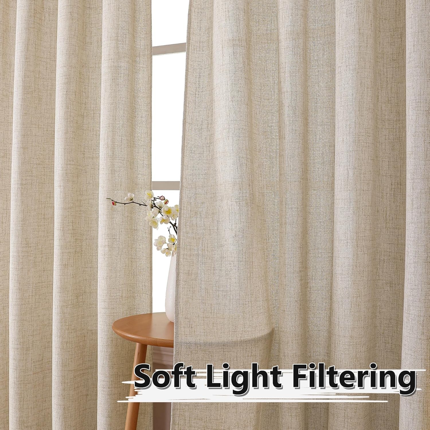 Short Linen Tier Curtains Rod Pocket Semi Sheer Half Kitchen Curtain