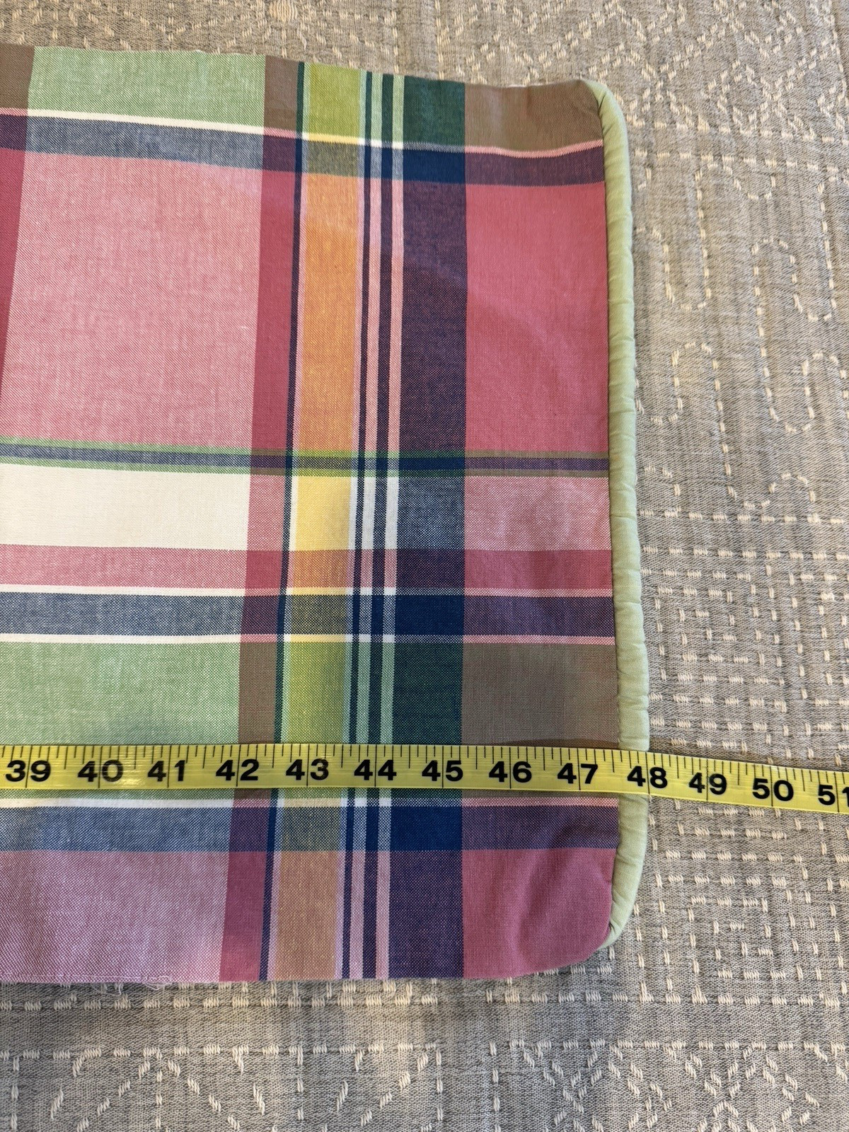 5-Piece Custom Plaid Valances Cotton Pink Green Blue Yellow Preppy EUC Curtains