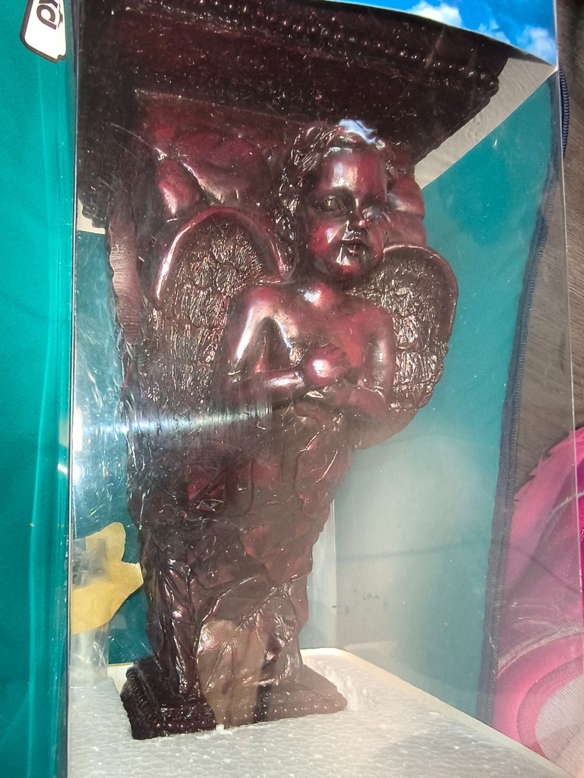 2PC DECORATIVE SCONCE ANGELS/CHERUBS BRACKET SET FOR SWAGS/TAB TOP CURTAINS-9.5”