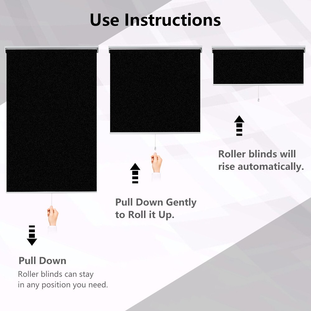 LUCKUP Cordless Blackout Roller Shades Window Blinds Privacy Waterproof 72″