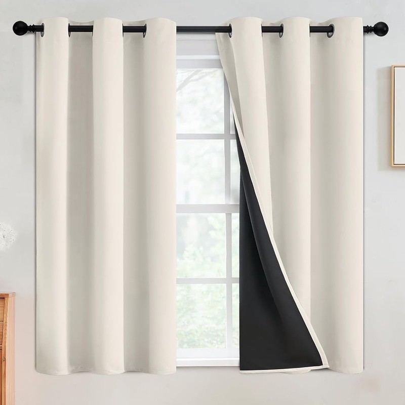 Blackout Curtains 100% Heavyweight Room Darkening Grommet Drapes Noise Reduction