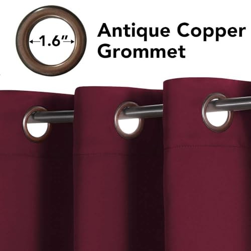 Curtains Ultra Sleep Well Microfiber Blackout 52″W x 96″L (Pack of 2) Burgundy