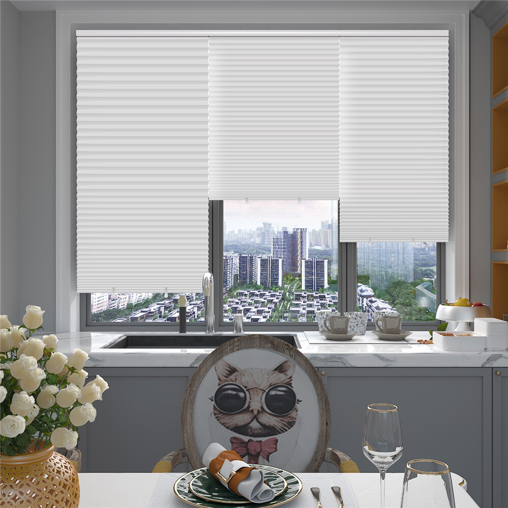 6 Pack Light Filtering Pleated Paper Shades Window Blinds 36″x72″-3 Colors