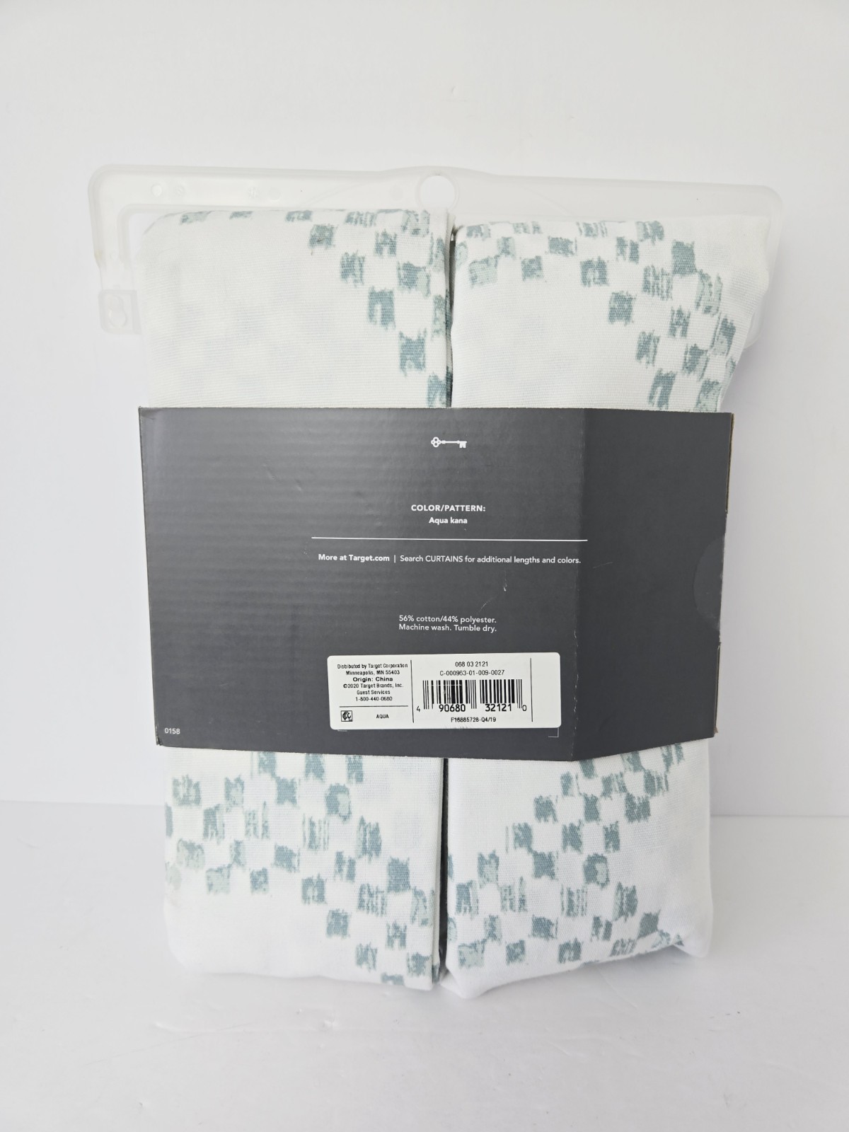 Threshold Light Filtering Curtains 2 Panel Set 40×84″ NEW white blue pattern