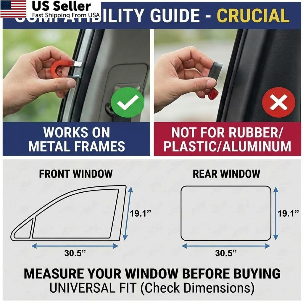 XCBYT Car Window Shades – 4 Pcs Privacy Curtains – 100% Large, Black-4PCS
