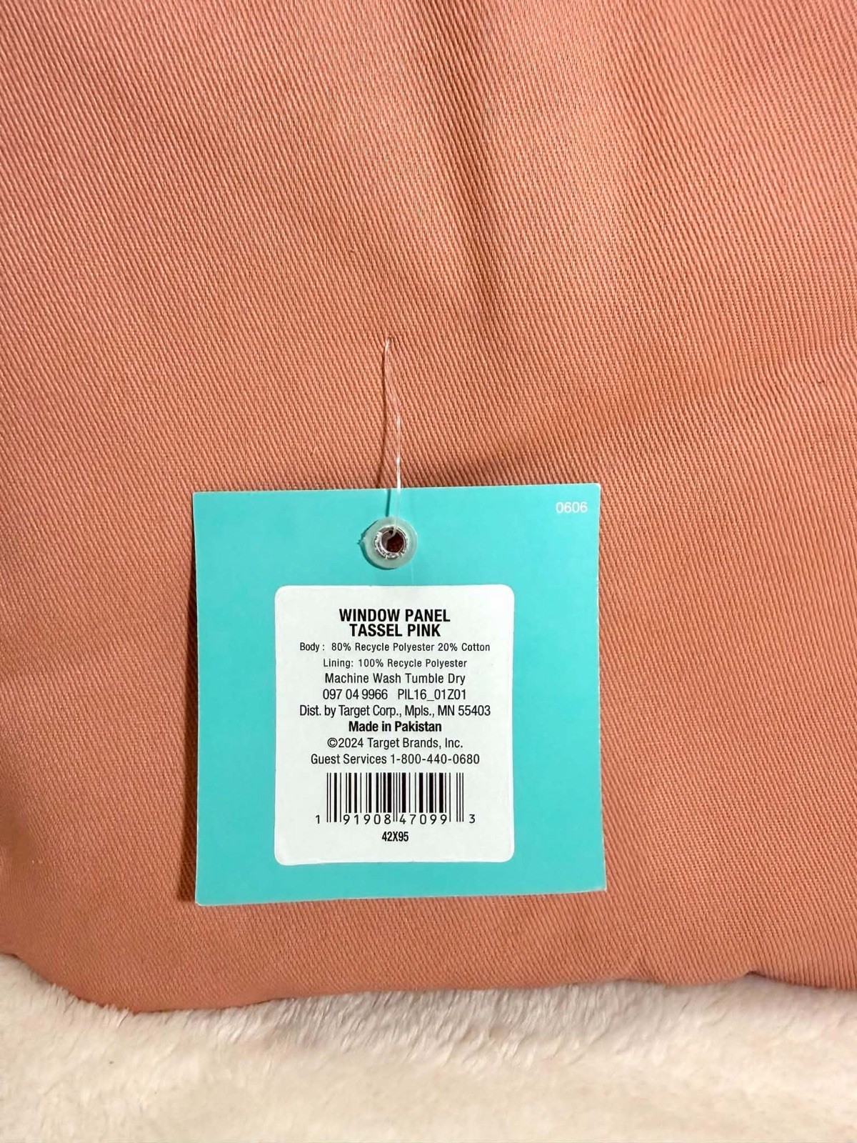 Pillowfort 42×95 Tassel Kids Blackout Window Curtain Panel Rose Pink