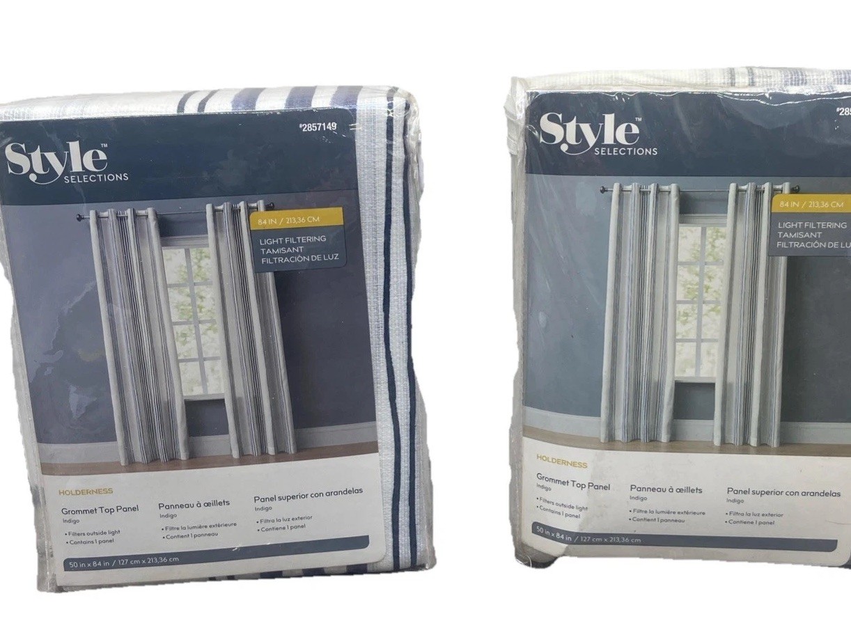 Style Selections 50″ x 84″ Grommet Top Panel Curtain #2857150 Taupe Lot Of 2
