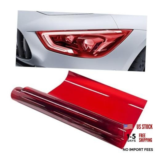 12″ x 48″ Car Light Tint Film, Self Adhesive Taillight Wrap Film Cuttable Red
