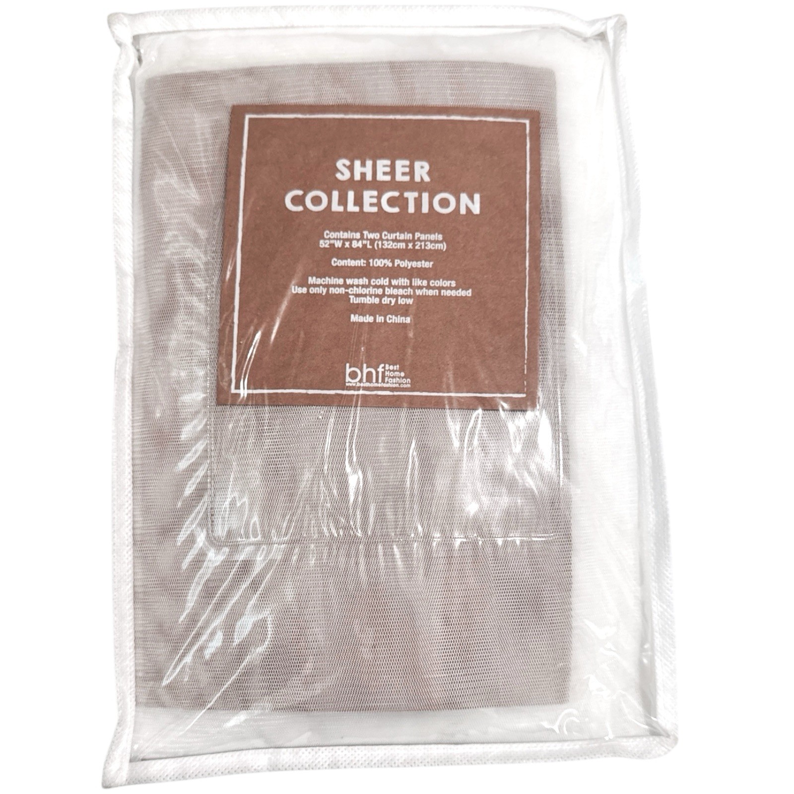 Sheer Collection Curtain Panels (4 Panels) 52″x84”L White New/Used