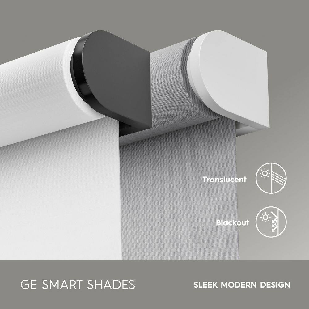 Smart Shade, Motorized Window Blind, Black Hardware, Blackout White Fabric, 38.0