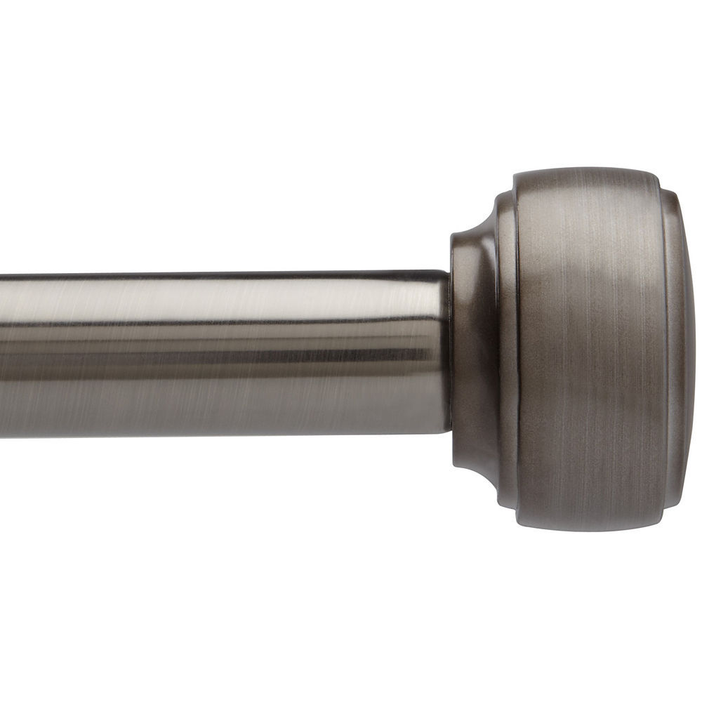 Capta 1″ Adjustable Curtain Rod – Pewter, 36″ – 72″