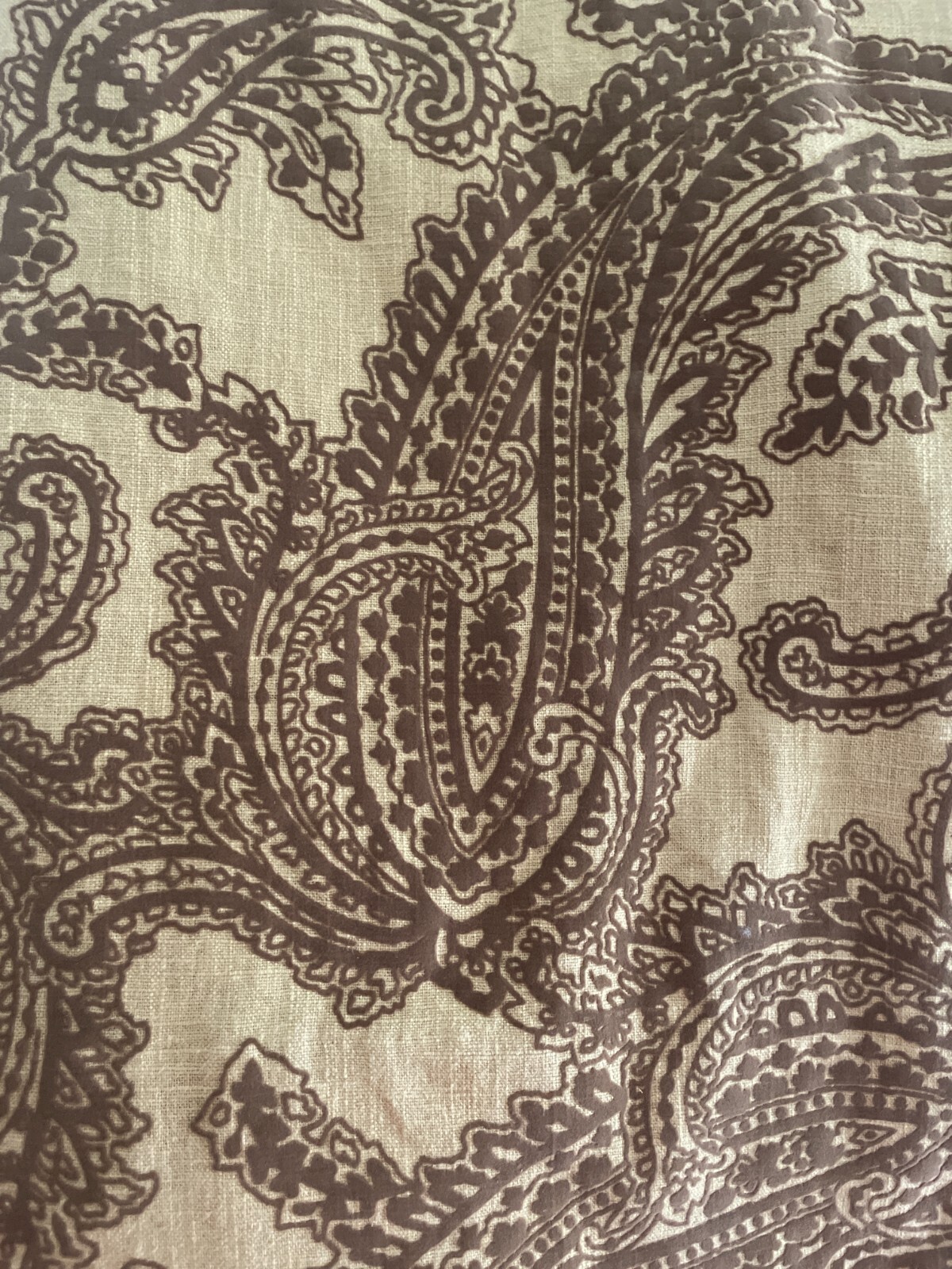 Pottery Barn Paisley Flocked Drape Wheat 50″x84″ Textured Lined 2 Pair Available