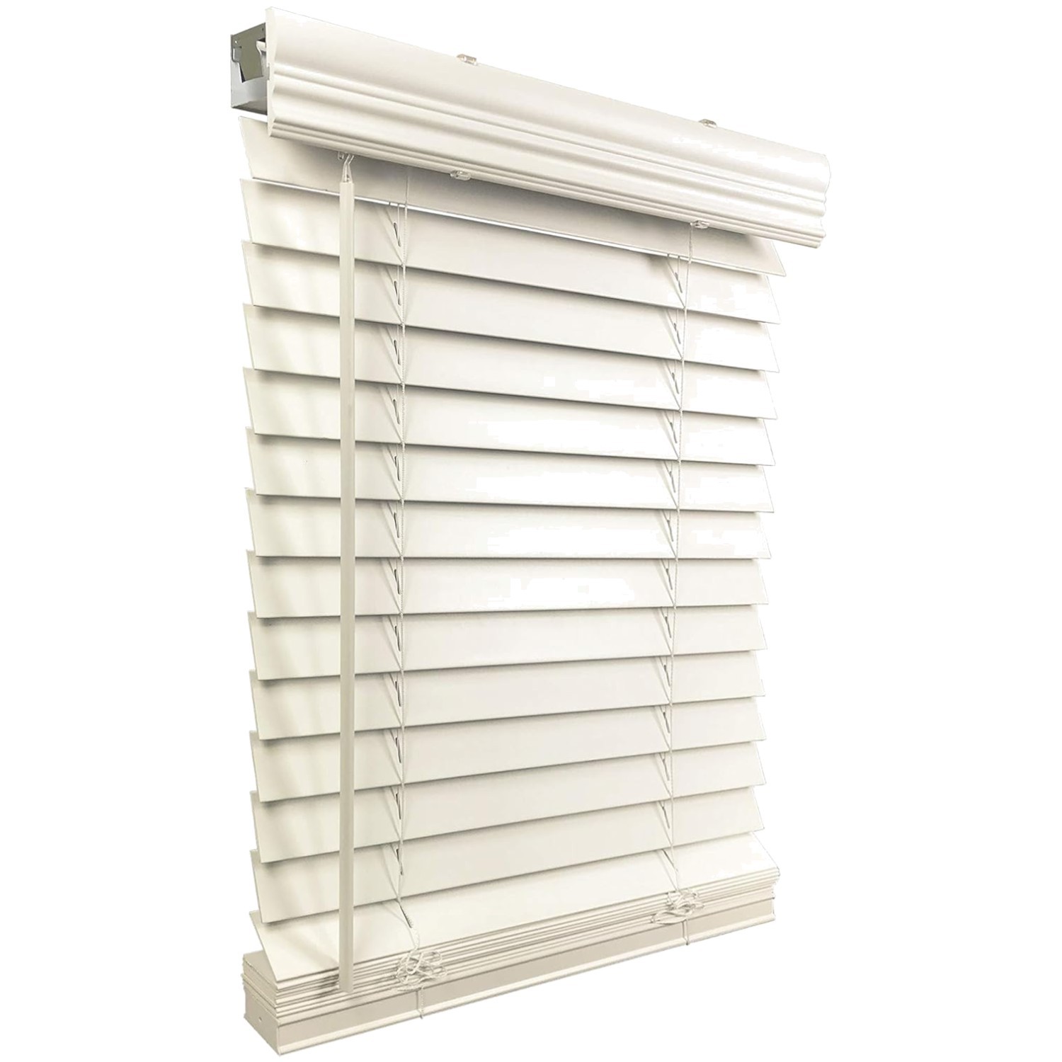Cordless Inside Mount Wood Blinds, 51.75 x 60, White