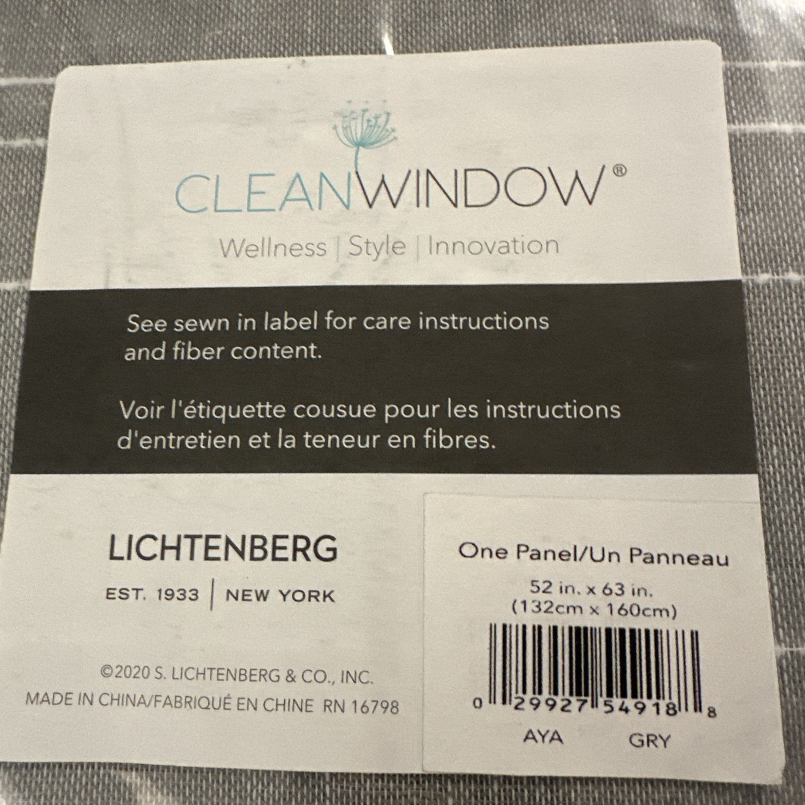 2 NIP Panels Clean Window Textured Slub Stripe Anti-Dust Panels 52″W x 63″L Gray