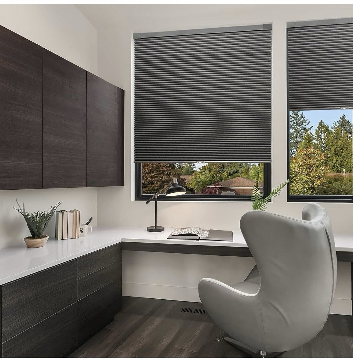 Blackout Honeycomb Pleated Cordless Cellular Shades, 23″ WX64″ H, Midnight Black