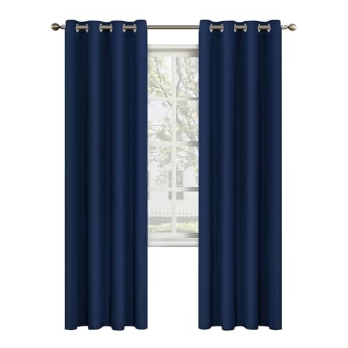 Blue Curtains 84 Inch Long Blackout Curtain for 52″W x 84″L (Pack of 1) Navy
