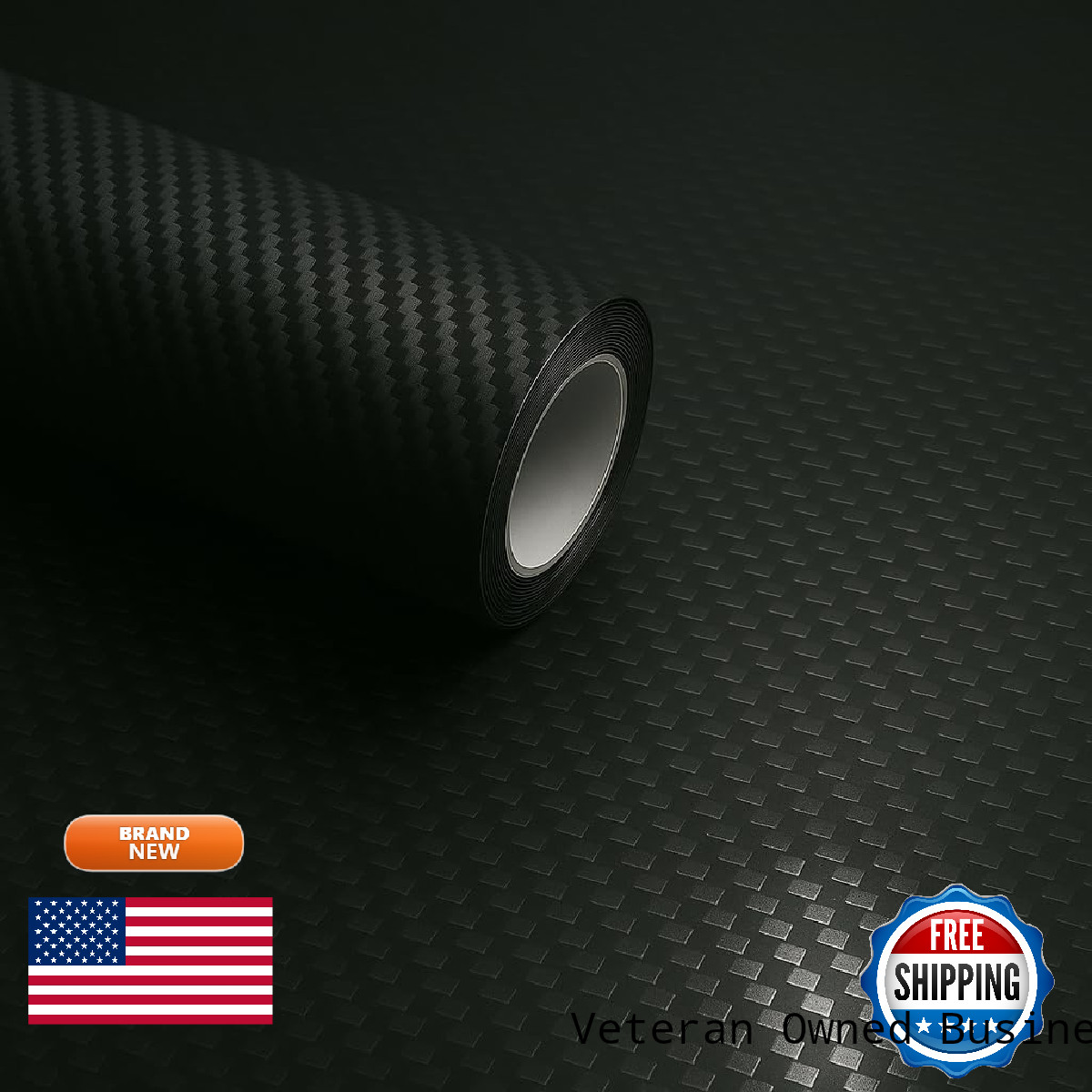 Rockrose 3D Matte 3D Black Carbon Fiber Vinyl Wrap Anti-Wrinkle Air Release