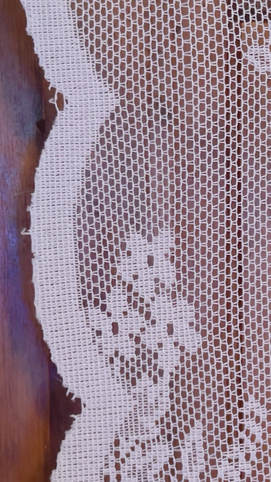 1 of 16 VTG WHITE ROSE FLORAL NET LACE CURTAIN PANELS SCALLOPED SIDES 60×87 8 PR