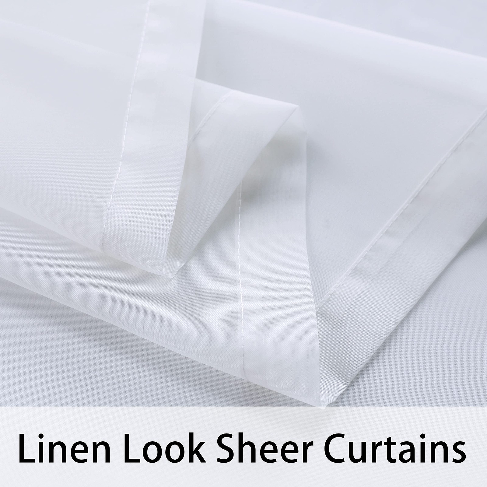 BONZER White Outdoor Sheer Curtains for Patio 54″W x 84″L (Pack of 2),