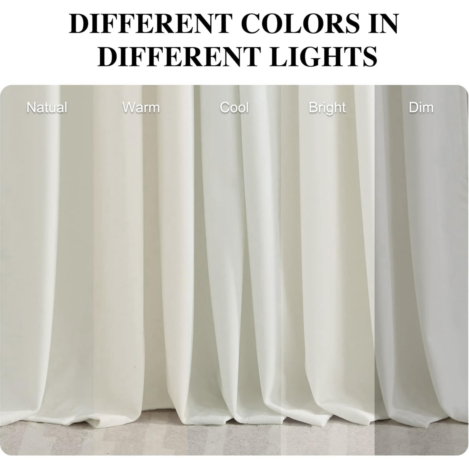 Ryb Home White Velvet Curtains 108 Inches Room Darkening Opaque Plush Velvet