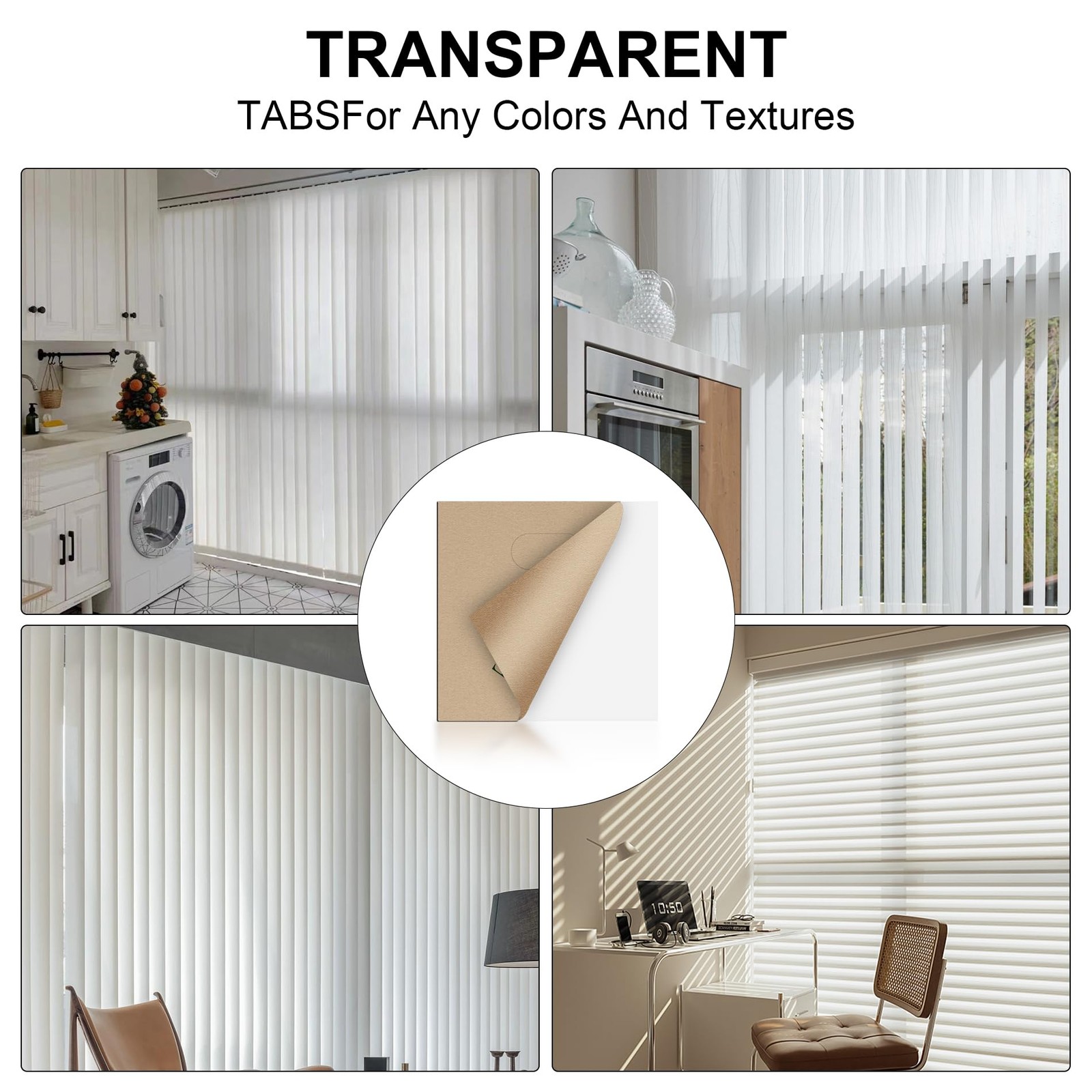 60 Pcs Vertical Blind Repair Tabs, Clear Vertical Blinds Replacement Parts Fi…