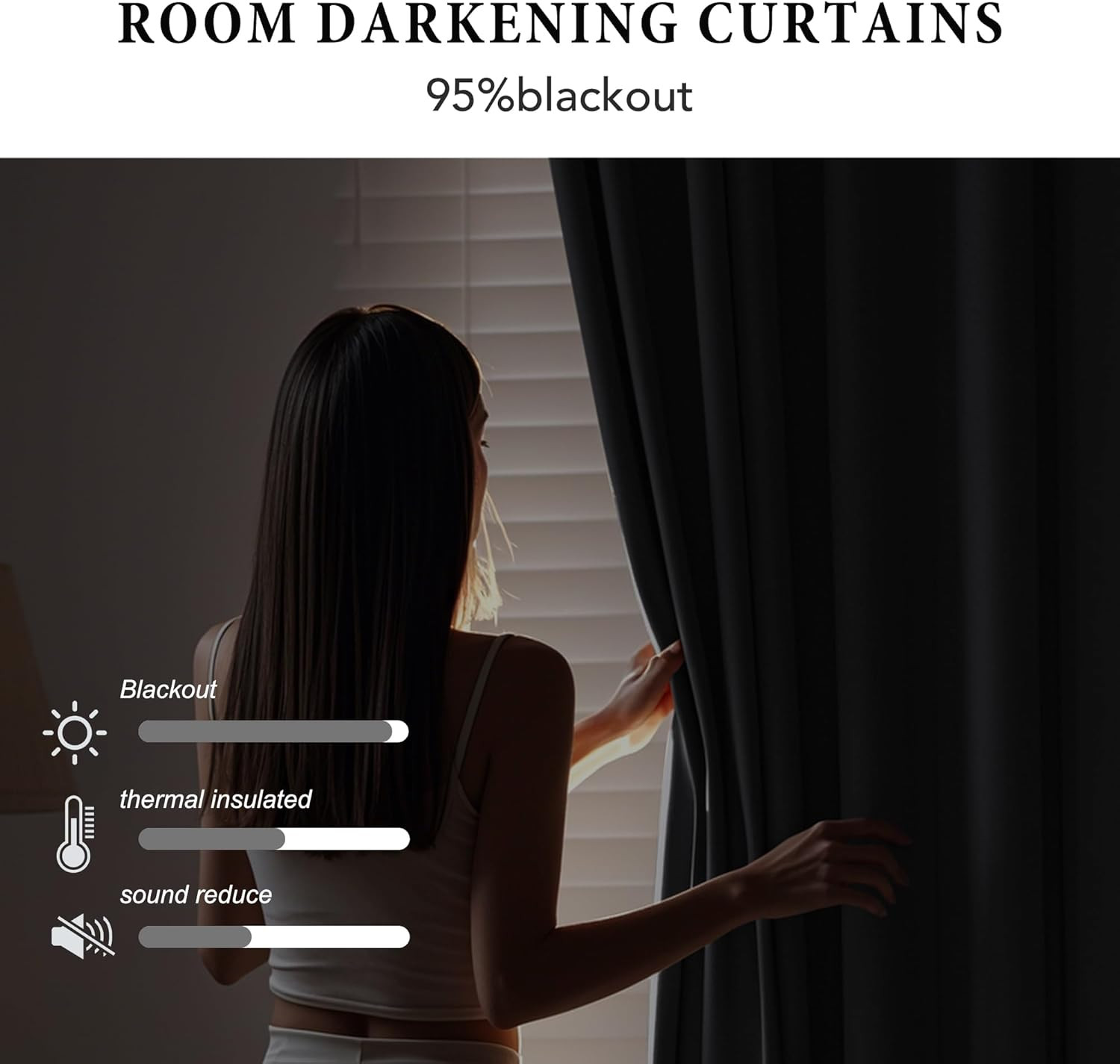 Extra Wide Blackout Room Divider Curtains with Flexible Track, 1 Panel 84″ Long
