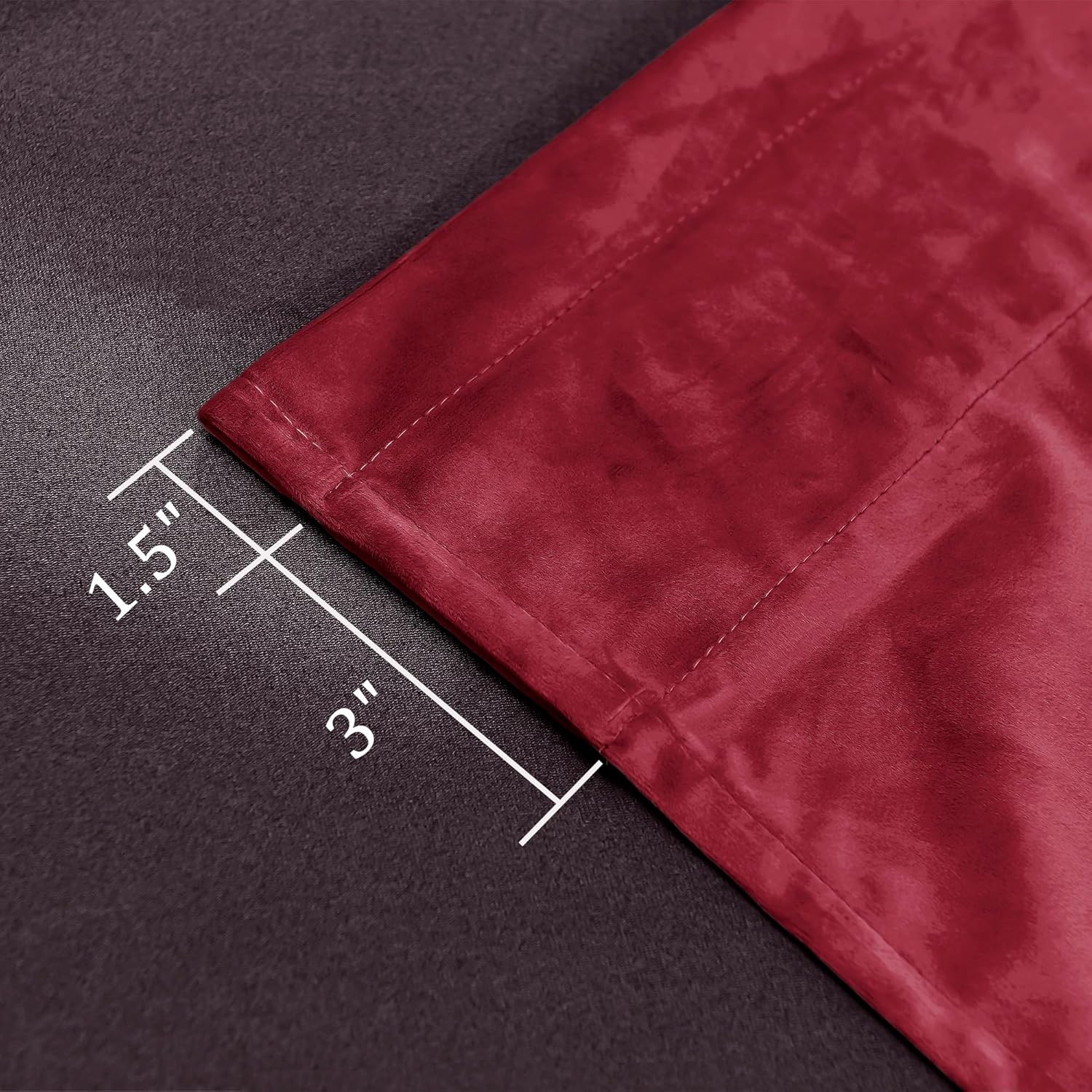 96 inches,Red Velvet Curtains,Blackout Thermal Insulated Solid Soft,Bedroom Li..