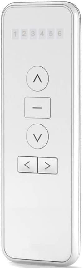 A-OK AC123-06 Roller Shade Motor Remote Control – White – 6 Channel